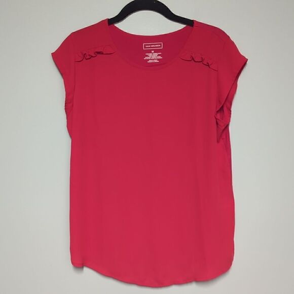 Van Heusen Red Cap Sleeve Blouse - Picture 1 of 4